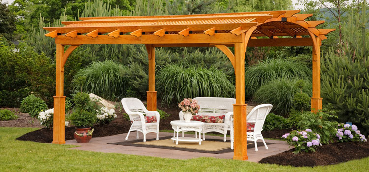 Cedar Wood Pergola Installation in Arcadia, CA